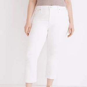 NWT Madewell Cali Demi Boot Jeans in White size 28